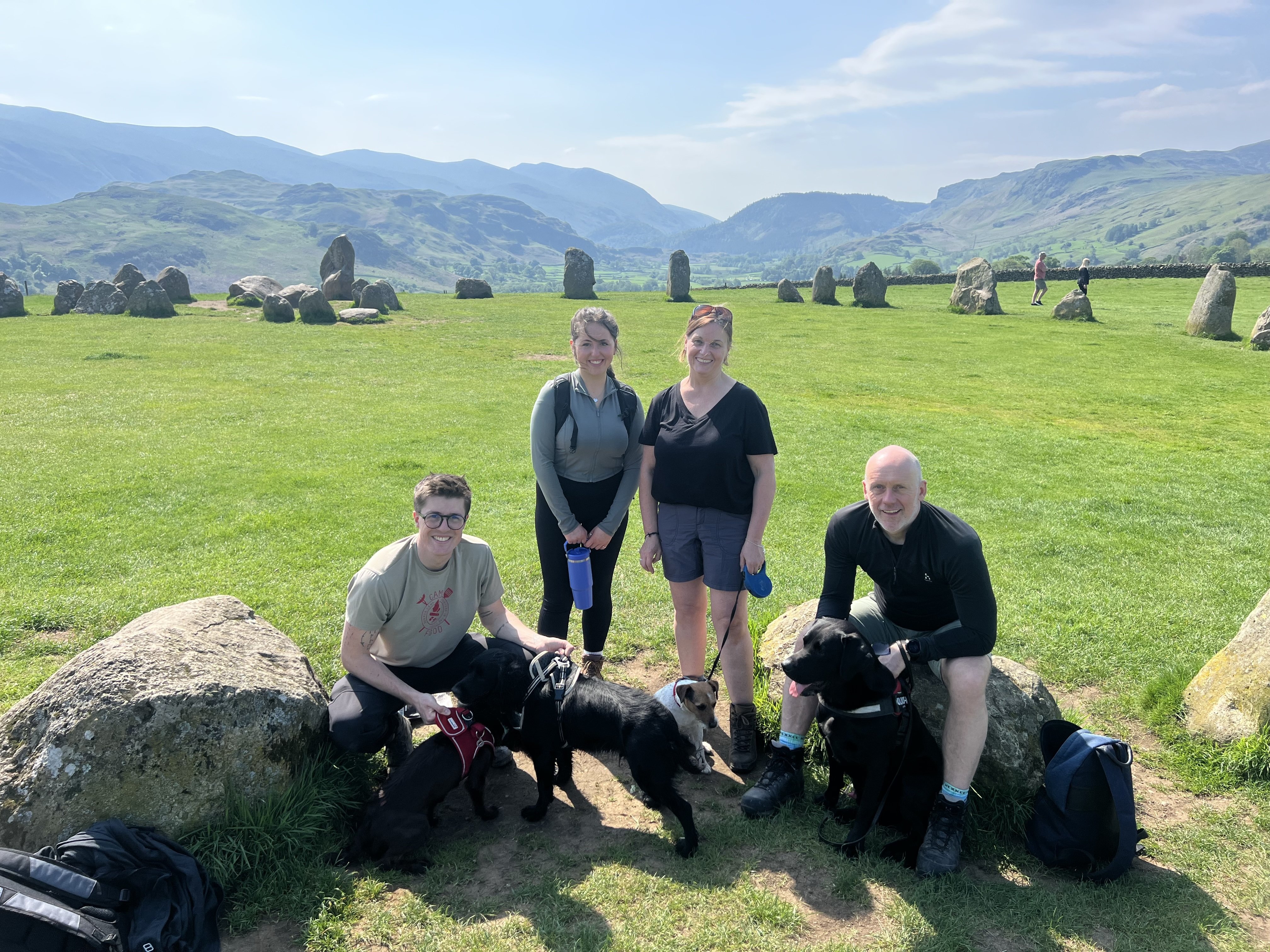 Team trekking at Castlerigg Stone Circle